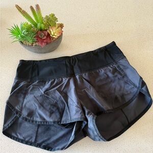lululemon grey black tie dye speed short